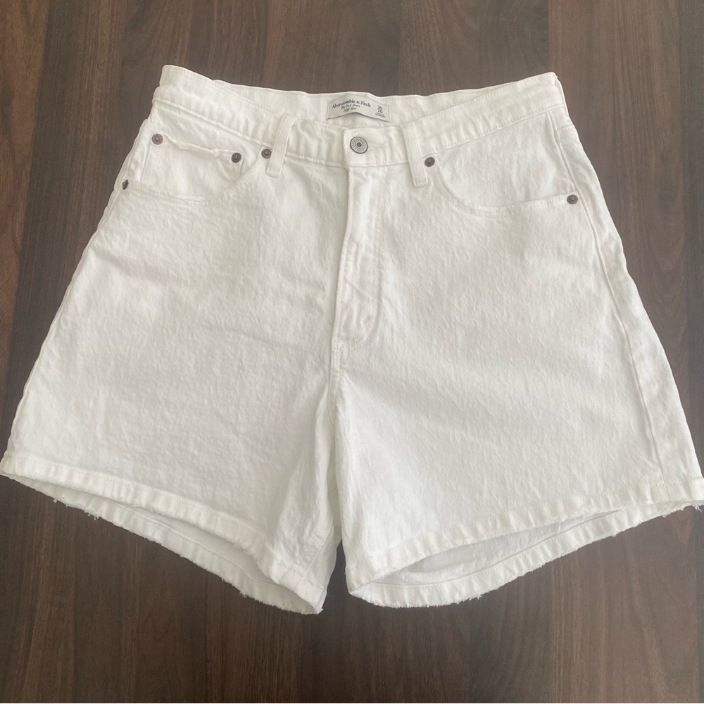 Abercrombie & Fitch White Jean Shorts